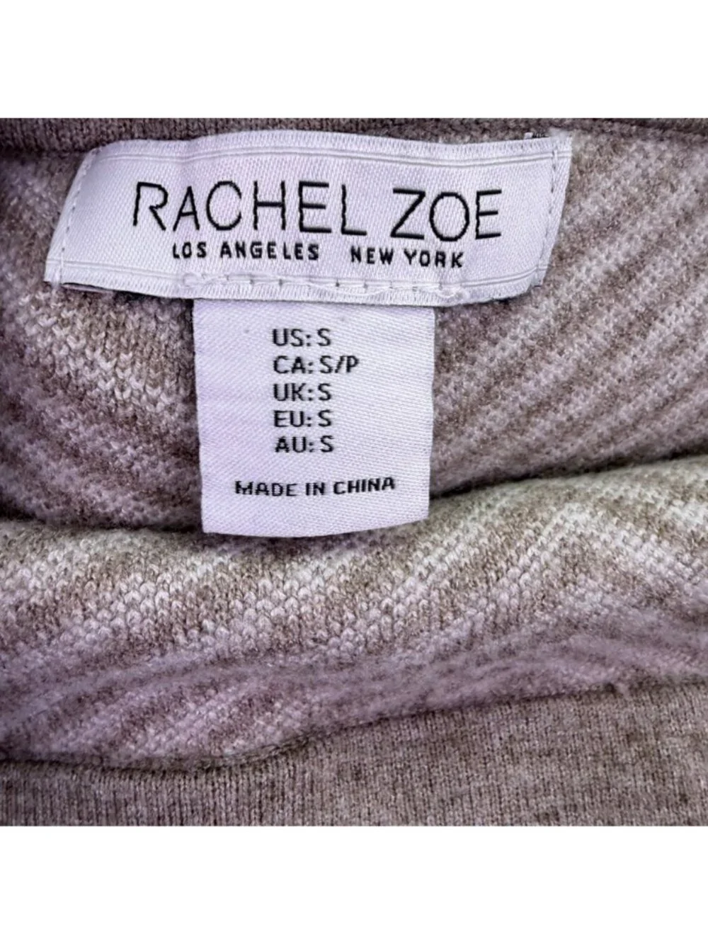 Rachel Zoe Womens Beige Striped Turtleneck Sweater & Maxi Skirt Set S